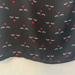 Lily White ⭐️ black eyelash and heart print tie sleeve blouse size medium Photo 12