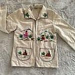 Vintage Lopez Mexican‎ Wool Open Tourist Coat Jacket Yarn Embroidered Tan Sz S/M Size M Photo 1