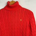Ralph Lauren  Sport Womens Cable Knit Sweater Sz Small Coral Orange Cotton Photo 2