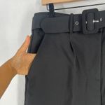 Ophelia Roe Dress Pants Womens XL Black High Rise Pleated Straight Leg Belted Photo 2