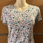 SO (Kohl’s) SO White Floral Tie Front Short Sleeve Tee Shirt Women’s Size Small Photo 9
