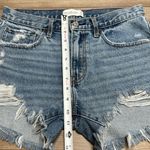 Abercrombie & Fitch Mid Rise Boyfriend Distressed Blue Jean Shorts Size 28 Photo 8