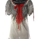 Jean Paul Gaultier White Mesh Blouse w/ Black Embroidery Size M Photo 0