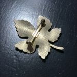 Vintage 2” Orange Enamel/Gold Tone Leaf Brooch Gold Photo 2