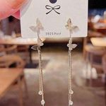 Women’s Gold Butterfly Long Tassel Dangle Drop Earrings Photo 0