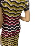 Laundry by Shelli Segal Chevron Knit Midi Dress with Striped Pattern in Navy,‎ Red, Yellow and White Photo 7