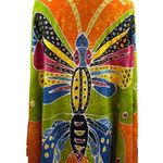 Handmade Batik Butterfly Sarong Wrap Scarf Shawl One Size Primitive Vibes Hawaii Orange Photo 0