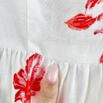 Forever 21 NEW  White Red Floral Ruffle Plunge Sheer Mini Dress M Coquette Photo 5