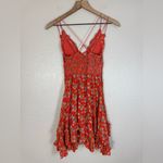 Free People  Adella Printed Floral Mini Slip Dress in Red Meadow Combo XS $98 Photo 6