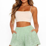 Torrid 5 Inch Pull-On Stretch Mesh Mid-Rise Mint Green Lace Short Size M NWT Photo 0