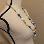 Women’s Necklace Beaded Statement Blue Green Yellow Multi Color Beads Photo 5