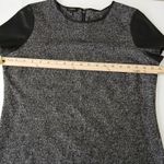 Talbots  Wool Blend Top Women Medium Faux Leather Sleeve Edgy Glam Rock Night Out Photo 7