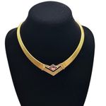 Christian Dior 1980s Vintage Dior V-shaped Rhinestone Necklace Photo 0