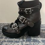 Converse  Dark Combat Boots with Silver Buckles Photo 3