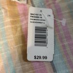 French Laundry  Striped Button Up Front Tie Cotton Blouse Photo 9