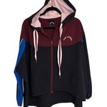 The Upside Colorblock Ash Hooded Windbreaker Jacket Full Zip 10 Black Photo 0