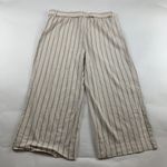 J.Jill Brown Striped Stretch Linen Belted Wide Leg Pant L Size L Photo 5