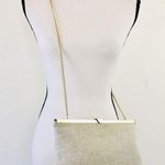 Vintage Crossbody Woven Metallic Gold Cream Crossbody Purse Convertible Clutch Photo 1