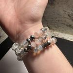 Pretty Crystal Beaded Multicolor Light Colors Wrap Spiral Bracelet 6 1/4 Inch Photo 1