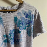 Lucky Brand  Blue Floral Tie Back T shirt Photo 3