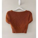 Kendall + Kylie  Crop Top Short Sleeve Size Small Knit Boatneck Pullover Photo 6