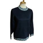 Vtg Peruvian Alpaca Aztec Soft Fuzzy Sweater Blue Size M Photo 1