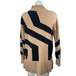 River Island  Tan Black Colorblock Knit Long Sleeve Turtleneck Sweater Top Size S Photo 2