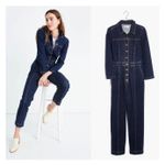 Madewell Puff Sleeve Denim Jumpsuit Photo 1