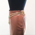 Ralph Lauren  Black Label Cognac Luxury Saddle Lambskin
Leather Skirt Sz 12 Photo 2