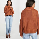 Free People MY ONLY SUNSHINE MOCK NECK SWEATER RUST ORANGE Photo 1