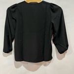 J‎ Crew Womens Blouse Black Size MT Medium Tall Long Sleeve Keyhole Puff Sleeve Photo 4