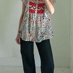 Anthropologie Let Me Be / Bandana Buttondown Blouse White/Red Size 6 Retail $98 Photo 0