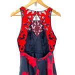 Glamour‎ by Terani Couture Red Navy Floral Embellished Fit Flare Dress 10 NWT Photo 4