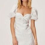 For Love & Lemons  Macaroon Puff-sleeve Mini Dress In White XS Photo 0