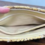 Vintage Clemente yellow snakeskin clutch purse size 11x7" Photo 5