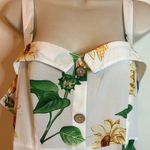 Dress Fo White Floral Lightweight Dress Spaghetti Straps Front Buttons Side Zip Size undefined Photo 2