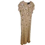 Mac Duggal  9086 Embellished High Neck Flutter Sleeve Gown Size 6 Nude Pink Photo 1