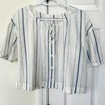 Everlane The Gauze Button Up Blue White Striped Blouse Organic Cotton XXS NWT Photo 1
