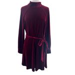 Reiss NWT Essie Velvet Belted Mini Dress in Berry Photo 3