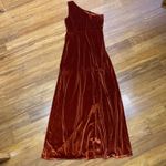 Baltic Born One Shoulder Velvet Maxi Dress Burnt Orange Size Large Side Slit Photo 4