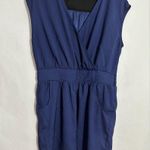 Francesca's Hawks Brand Blue Sleeveless Romper with Pockets Size Large Photo 2