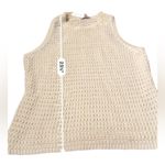 Madewell  Crochet-Knit Crewneck Sweater Sleeveless Tank in‎ Bright Ivory Sz L NEW Photo 10
