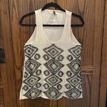 Stetson  White Silver Tank Top Beaded Aztec Western Double layer NFR rodeo small Photo 1