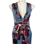 Karlie  jumpsuit size 8 blue sleeveless multicolor floral‎ spring party casual Photo 3
