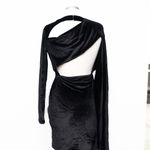 Topshop  | Velvet Open Back Mini Dress In Black Photo 11