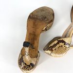Manolo Blahnik  Snakeskin Peep Toe D'Orsay Pumps Size 38 Photo 7