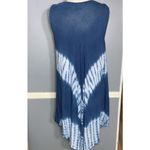Emily Tracy Distressed Blue Tie Dye Sleeveless Embroidered Dress Swim Cover OS Size undefined Photo 2