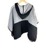 Ba&sh  Cape Colorblock Poncho Black Grey Lace Up Wool
Blend One Size Hooded Photo 2