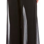 Alex Evenings  Georgette Chiffon Wide Leg Mid Rise Flowy Pants‎ Womens Medium NEW Photo 0