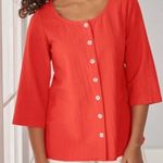 Soft Surroundings  gauze bar harbor button front 3/4 sleeve top Photo 0